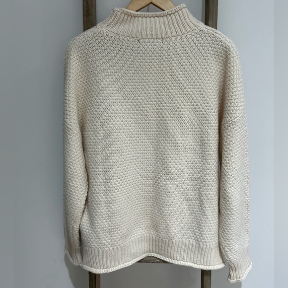 Zesica Mock Neck Oversized Knit Sweater Beige Long Sleeve Women’s Size XL - Picture 5 of 7